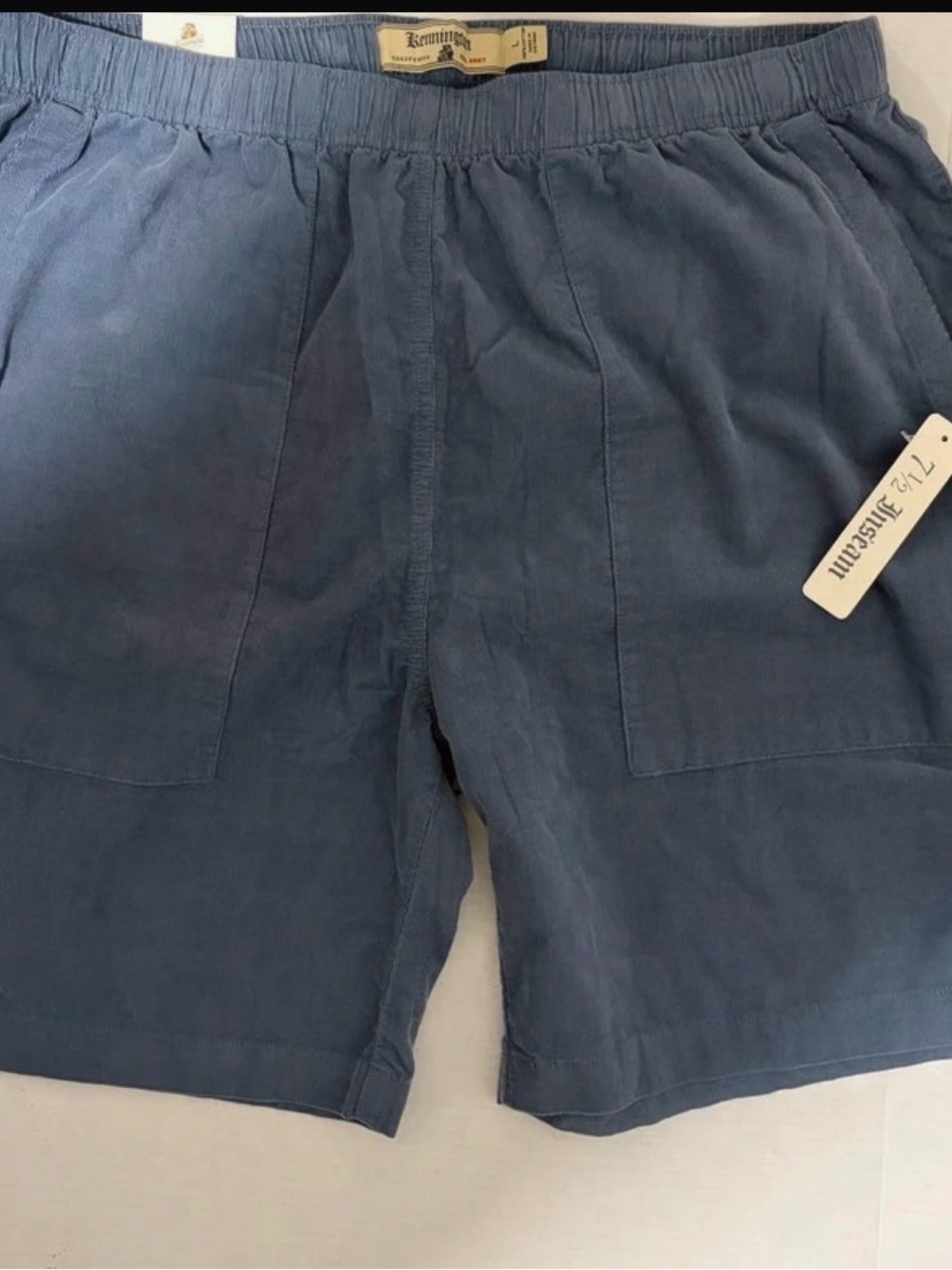 Remington Slate Blue Men's Flat Front Elastic-Waist Shorts